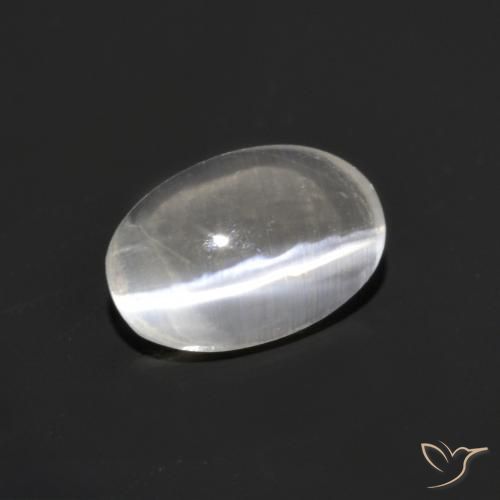9,17 ctw natürlicher Warmweiß Sillimanit-Katzenauge, Oval, Transparent
