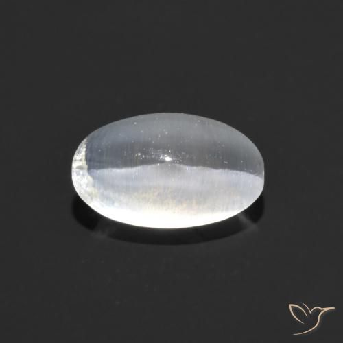 1.10ct Natürlicher Weiß Sillimanit-Katzenauge, Oval, Transparent