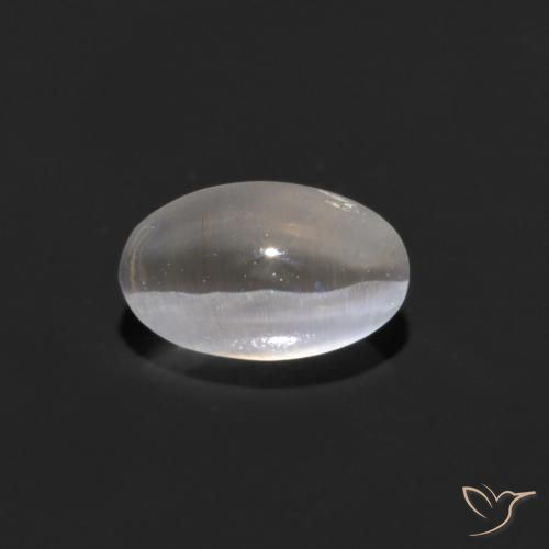 0.88ct Natürlicher Warmweiß Sillimanit-Katzenauge, Oval, Transparent