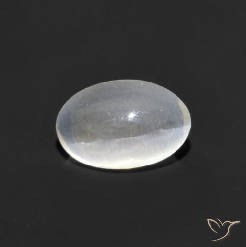 0.88ct Natürlicher Klares Weiß Sillimanit-Katzenauge, Oval, Transparent