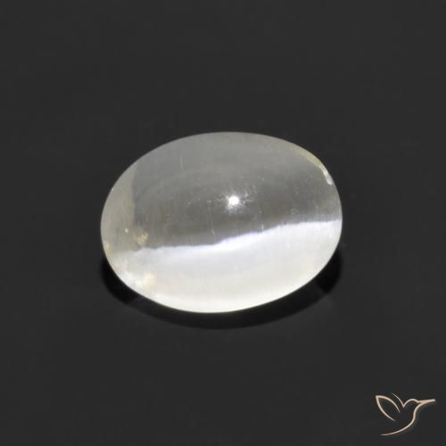 1.07ct Natürlicher Warmweiß Sillimanit-Katzenauge, Oval, Transparent