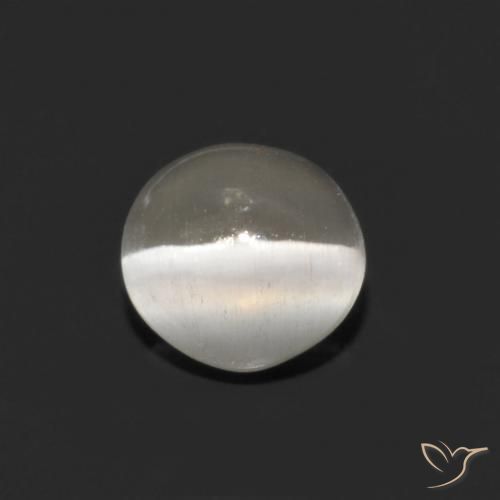 0.79ct Natürlicher Warmweiß Sillimanit-Katzenauge, Oval, Transparent