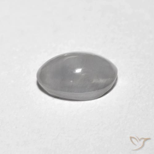 9,17 ctw natürlicher Sehr helles Grau Sillimanit-Katzenauge, Oval, Transparent