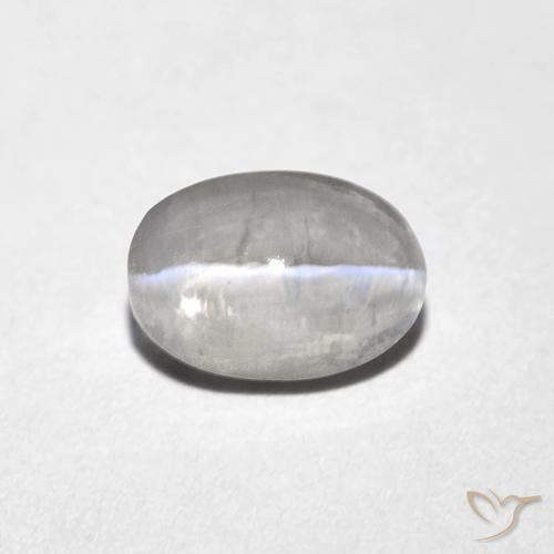 1.10ct Natürlicher Sehr helles Grau Sillimanit-Katzenauge, Oval, Transparent