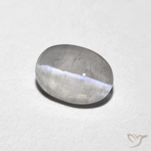 9,17 ctw natürlicher Sehr helles Grau Sillimanit-Katzenauge, Oval, Transparent