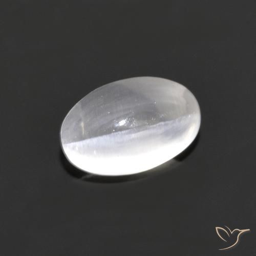 1.18ct Natürlicher Sehr helles Grau Sillimanit-Katzenauge, Oval, Transparent