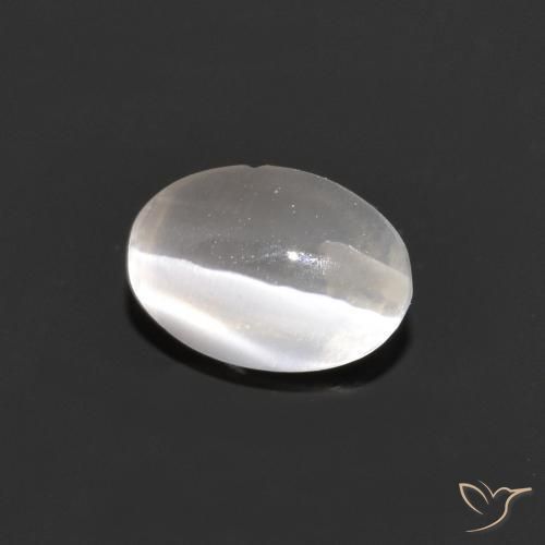 0.98ct Natürlicher Sehr helles Grau Sillimanit-Katzenauge, Oval, Transparent