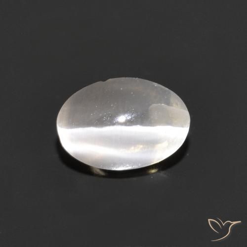 9,17 ctw natürlicher Sehr helles Grau Sillimanit-Katzenauge, Oval, Transparent