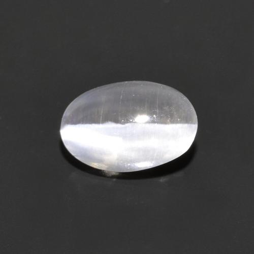 0,75 ctw natürlicher grauer Sillimanite Cat's Eye, Oval Schliff, Transparent