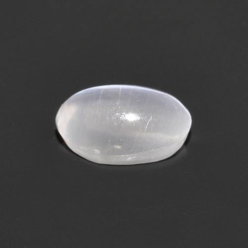 0,75 ctw natürlicher grauer Sillimanite Cat's Eye, Oval Schliff, Transparent