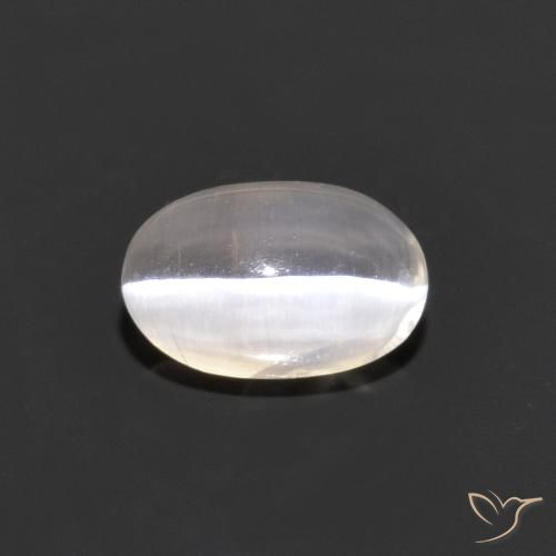 1.00ct Natürlicher Sehr helles Grau Sillimanit-Katzenauge, Oval, Transparent