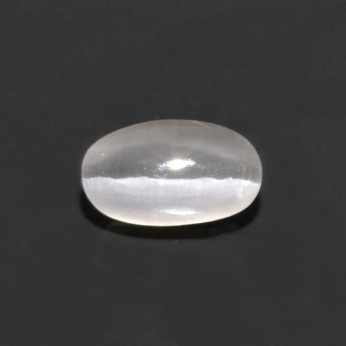 0,76 ctw natürlicher grauer Sillimanite Cat's Eye, Oval Schliff, Transparent