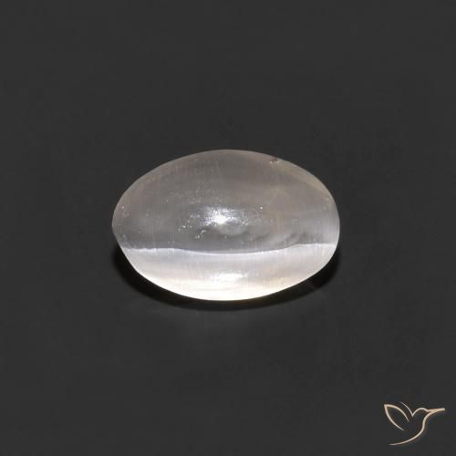 0.68ct Natürlicher Sehr helles Grau Sillimanit-Katzenauge, Oval, Transparent