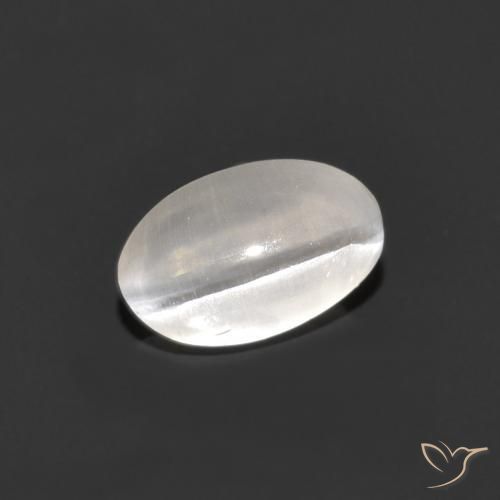 9,17 ctw natürlicher Sehr helles Grau Sillimanit-Katzenauge, Oval, Transparent
