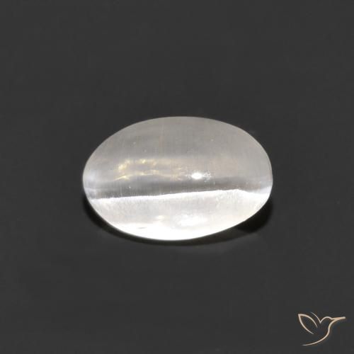 9,17 ctw natürlicher Sehr helles Grau Sillimanit-Katzenauge, Oval, Transparent