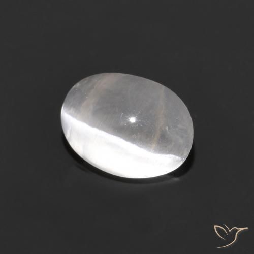 9,17 ctw natürlicher Sehr helles Grau Sillimanit-Katzenauge, Oval, Transparent