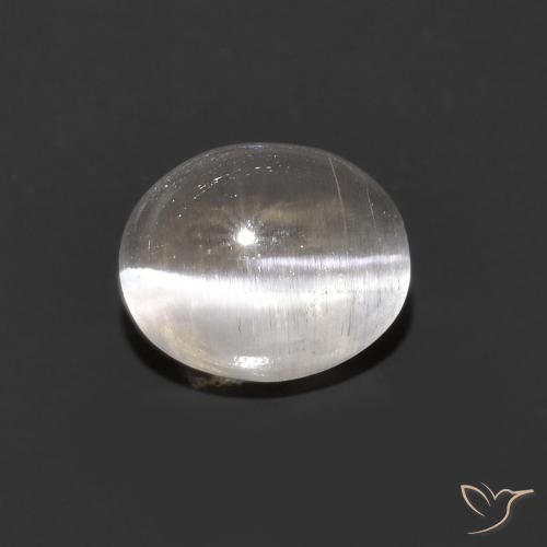 9,17 ctw natürlicher Sehr helles Grau Sillimanit-Katzenauge, Oval, Transparent