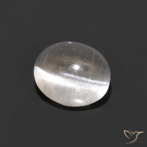 9,17 ctw natürlicher Sehr helles Grau Sillimanit-Katzenauge, Oval, Transparent