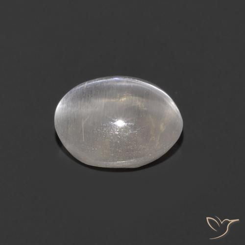 9,17 ctw natürlicher Sehr helles Grau Sillimanit-Katzenauge, Oval, Transparent