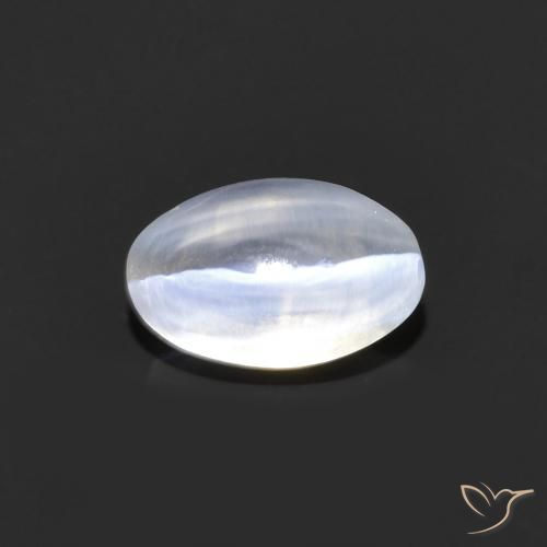 1.20ct Natürlicher Sehr helles Grau Sillimanit-Katzenauge, Oval, Transparent