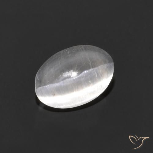 0.84ct Natürlicher Sehr helles Grau Sillimanit-Katzenauge, Oval, Transparent