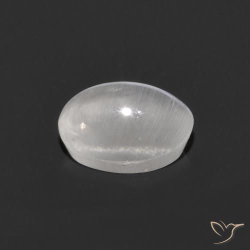 9,17 ctw natürlicher Sehr helles Grau Sillimanit-Katzenauge, Oval, Transparent
