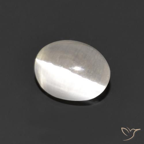 9,17 ctw natürlicher Sehr helles Grau Sillimanit-Katzenauge, Oval, Transparent