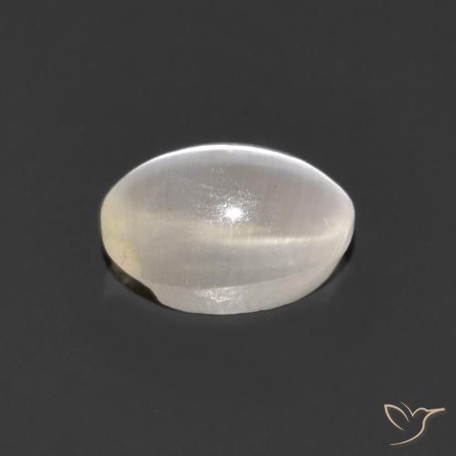 9,17 ctw natürlicher Sehr helles Grau Sillimanit-Katzenauge, Oval, Transparent