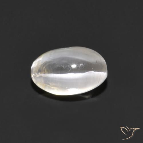 1.06ct Natürlicher Sehr helles Grau Sillimanit-Katzenauge, Oval, Transparent
