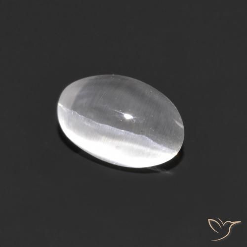 9,17 ctw natürlicher Sehr helles Grau Sillimanit-Katzenauge, Oval, Transparent