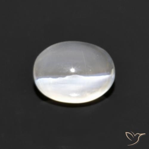 1.30ct Natürlicher Sehr helles Grau Sillimanit-Katzenauge, Oval, Transparent