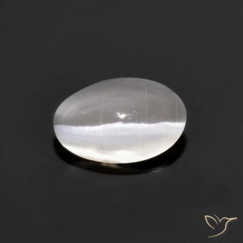 9,17 ctw natürlicher Sehr helles Grau Sillimanit-Katzenauge, Oval, Transparent