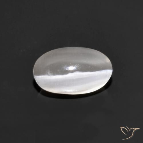 1.10ct Natürlicher Sehr helles Grau Sillimanit-Katzenauge, Oval, Transparent
