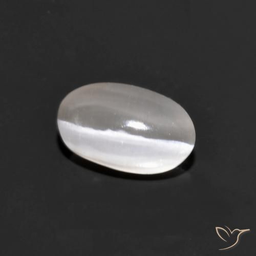 9,17 ctw natürlicher Sehr helles Grau Sillimanit-Katzenauge, Oval, Transparent