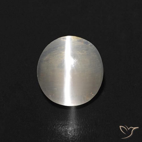 0.99ct Natürlicher Warmweiß Sillimanit-Katzenauge, Oval, Transparent