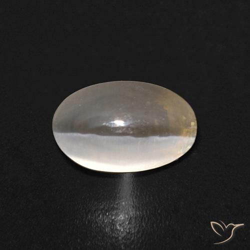 1.10ct Natürlicher Warmweiß Sillimanit-Katzenauge, Oval, Transparent