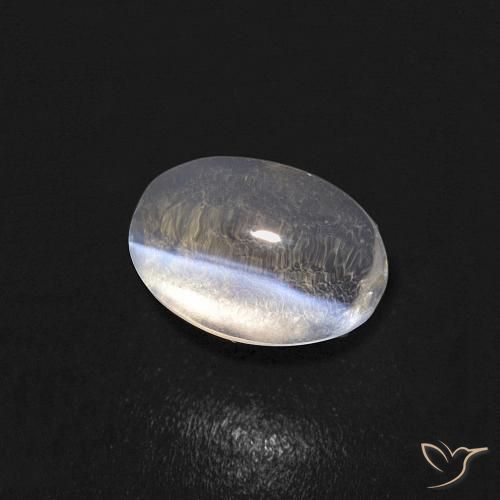 9,17 ctw natürlicher Warmweiß Sillimanit-Katzenauge, Oval, Transparent