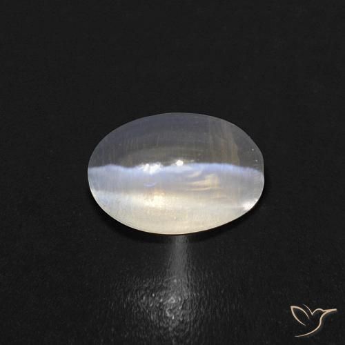 0.86ct Natürlicher Warmweiß Sillimanit-Katzenauge, Oval, Transparent