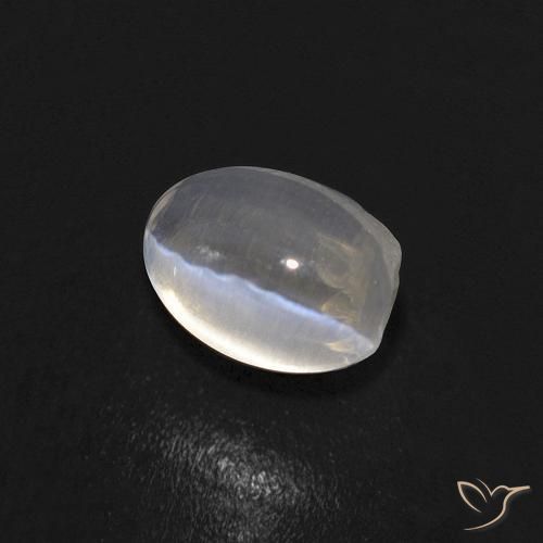 9,17 ctw natürlicher Warmweiß Sillimanit-Katzenauge, Oval, Transparent