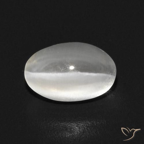 1.12ct Natürlicher Warmweiß Sillimanit-Katzenauge, Oval, Transparent