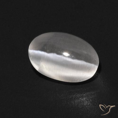 9,17 ctw natürlicher Klares Weiß Sillimanit-Katzenauge, Oval, Transparent