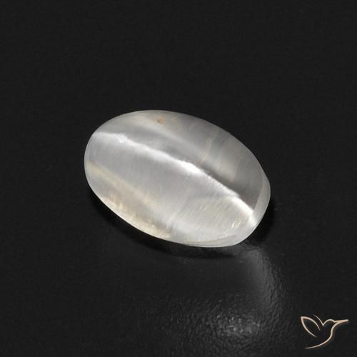 9,17 ctw natürlicher Warmweiß Sillimanit-Katzenauge, Oval, Transparent