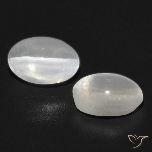 1.40 ct natürliche Weiß Sillimanit-Katzenauge-Edelsteine, Oval, Transparent