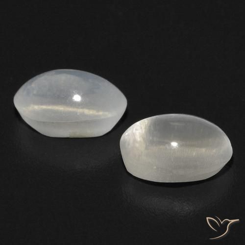 1.40 ct natürliche Weiß Sillimanit-Katzenauge-Edelsteine, Oval, Transparent