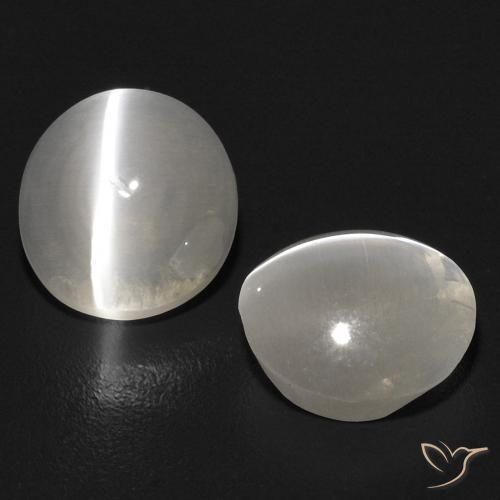 2.68 ct natürliche Warmweiß Sillimanit-Katzenauge-Edelsteine, Oval, Transparent