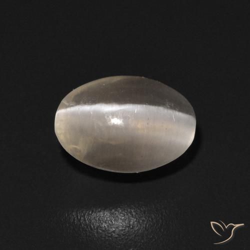 0.81ct Natürlicher Warmweiß Sillimanit-Katzenauge, Oval, Transparent