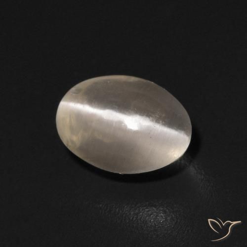 9,17 ctw natürlicher Warmweiß Sillimanit-Katzenauge, Oval, Transparent