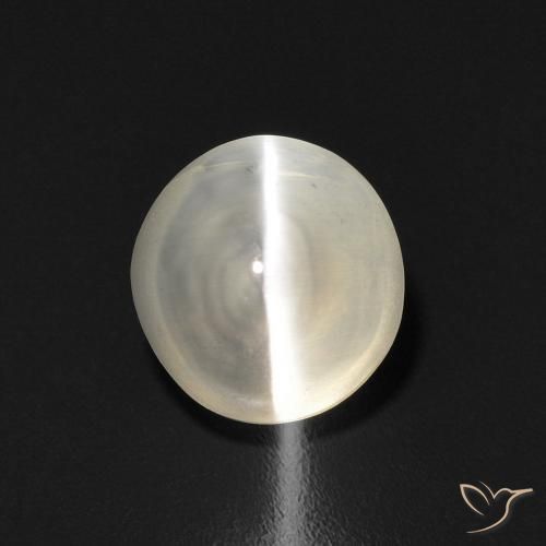 1.58ct Natürlicher Warmweiß Sillimanit-Katzenauge, Oval, Transparent
