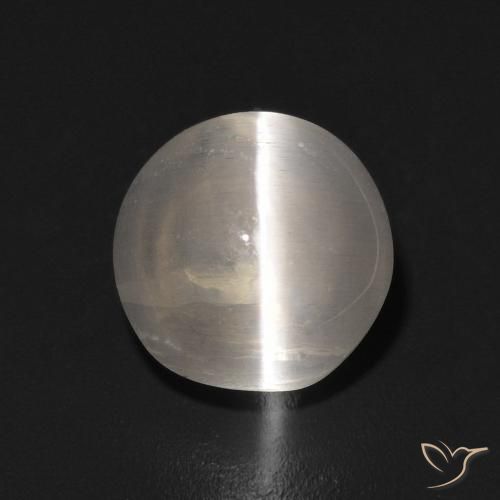 1.42ct Natürlicher Warmweiß Sillimanit-Katzenauge, Oval, Transparent