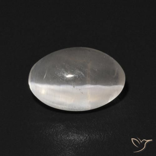 0.94ct Natürlicher Warmweiß Sillimanit-Katzenauge, Oval, Transparent